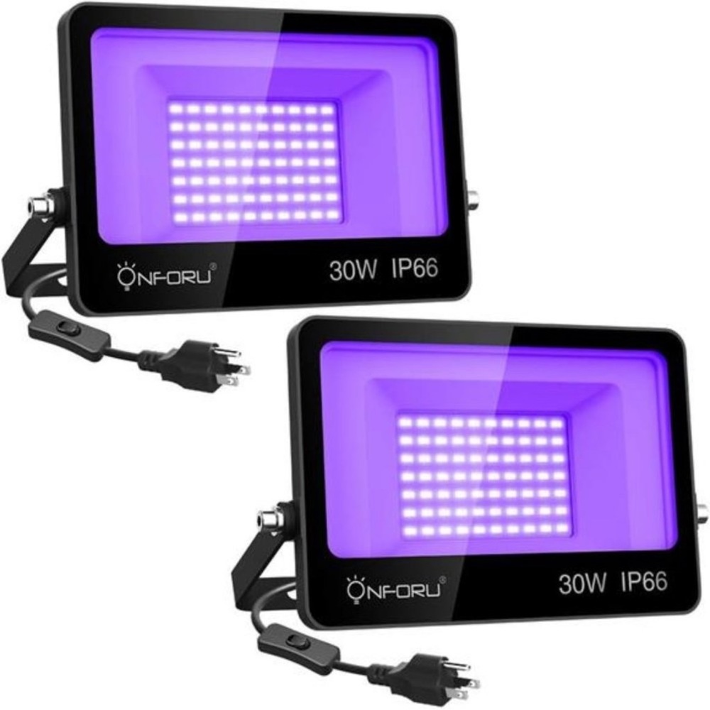 2 Pack 30W LED Black Lights, Blacklight Flood Light with Plug, IP66 Waterproof
